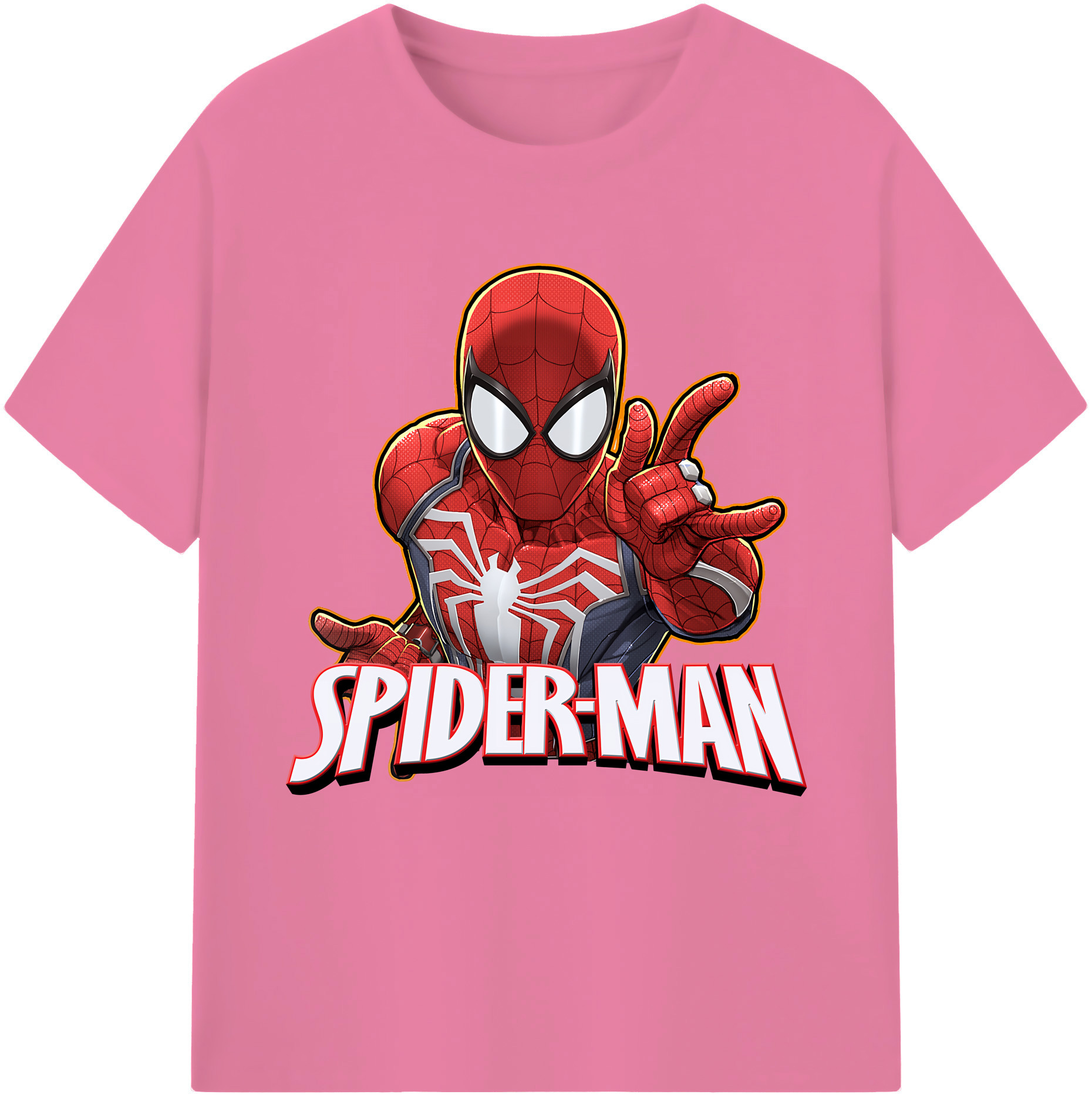（画像用） Spider Man スパイダーマン 綿100％半袖Tシャツ（フロントプリント）